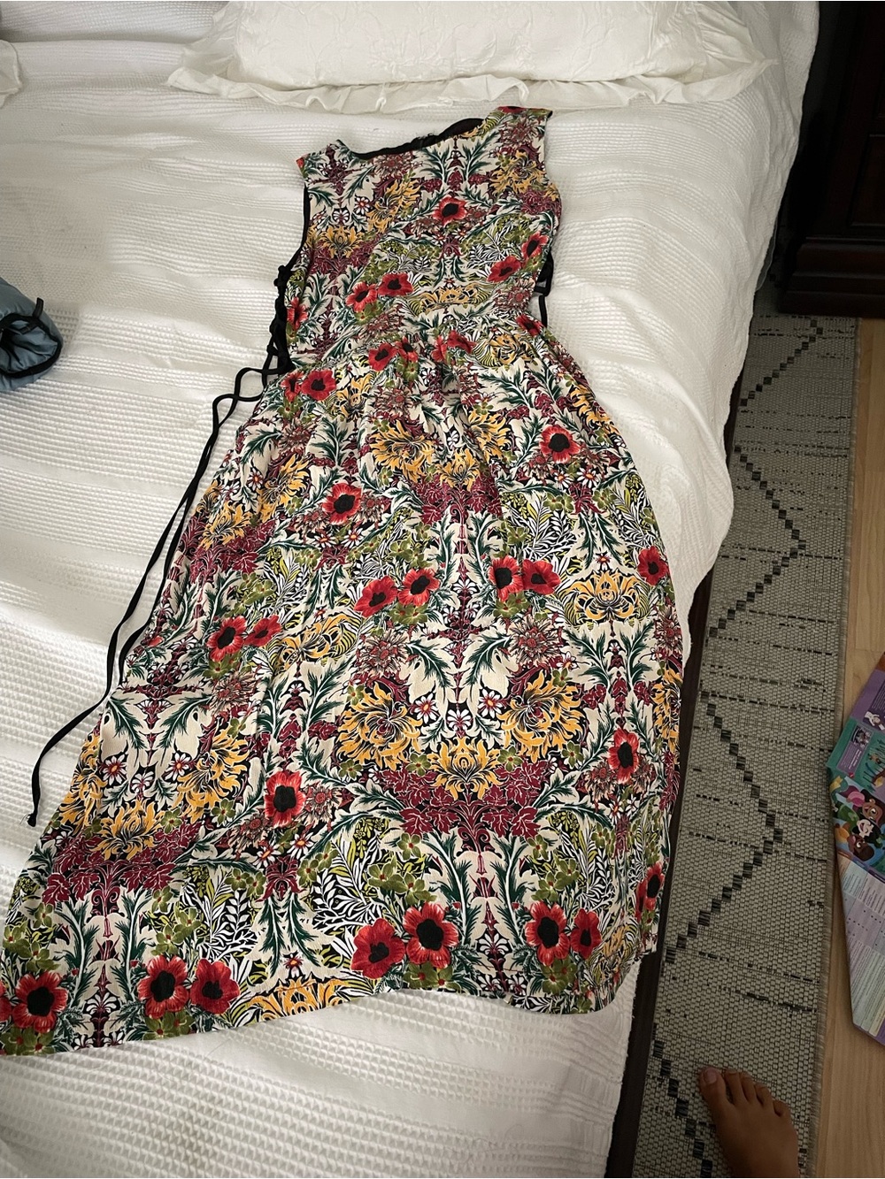 Top shop floral midi side tie Sz 6 - Picture 3 of 4